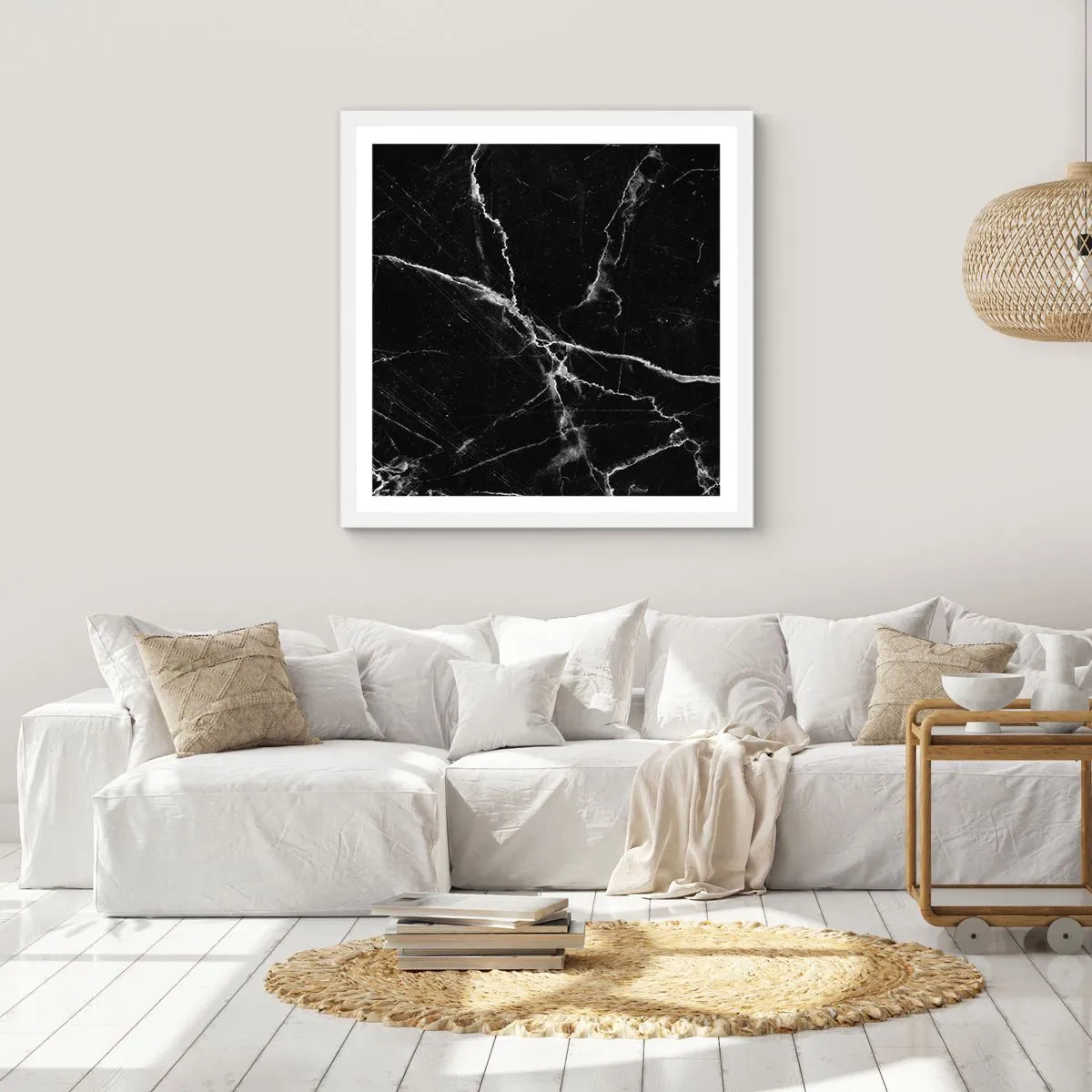 Plakát v bílém rámu - Tajemný život kamene - 50x50 cm