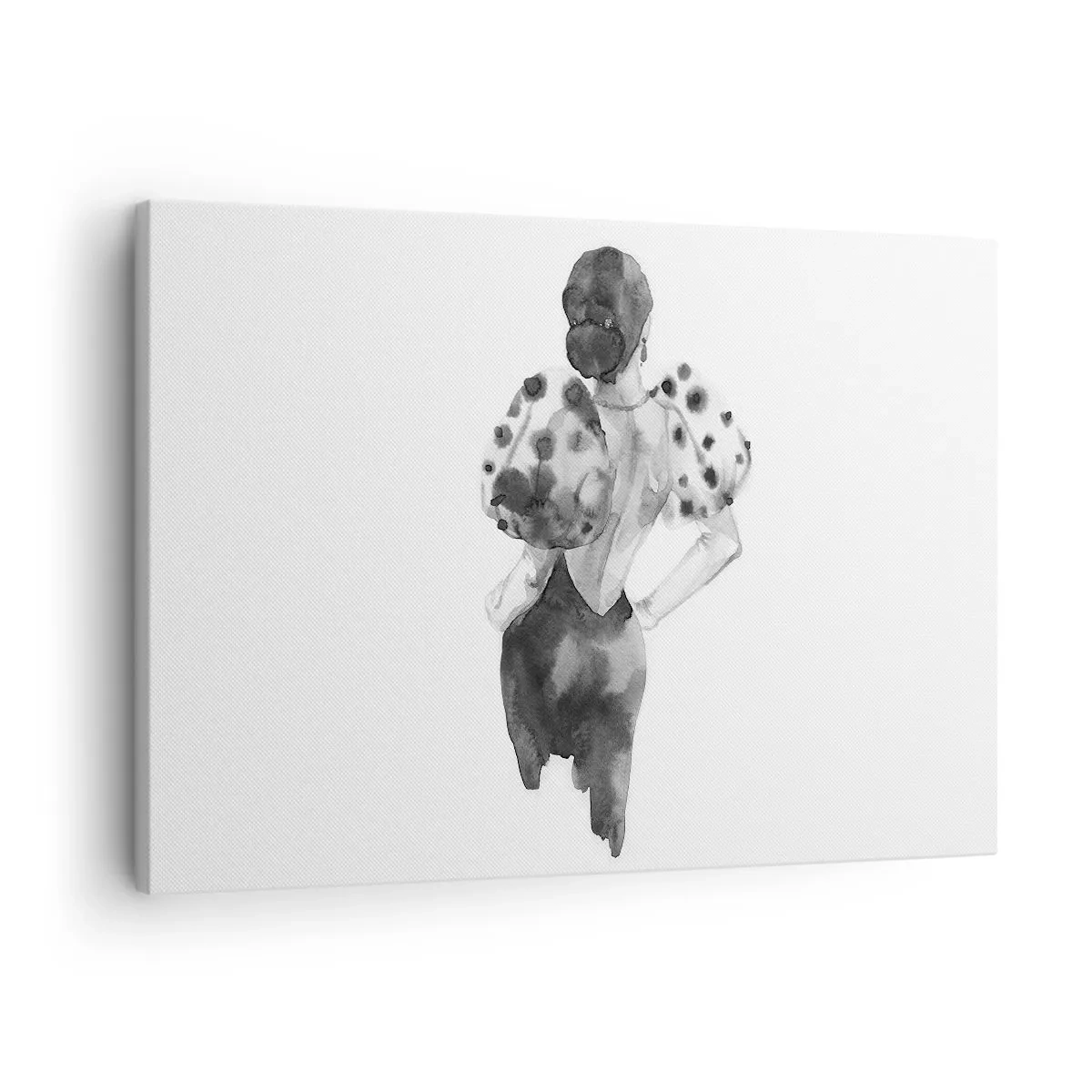 Obraz na plátně - Minimalistická akvarelová ilustrace ženy - 70x50cm - Prošla kolem - Moderní nástěnná dekorace do obývacího pokoje a ložnice ARTTOR