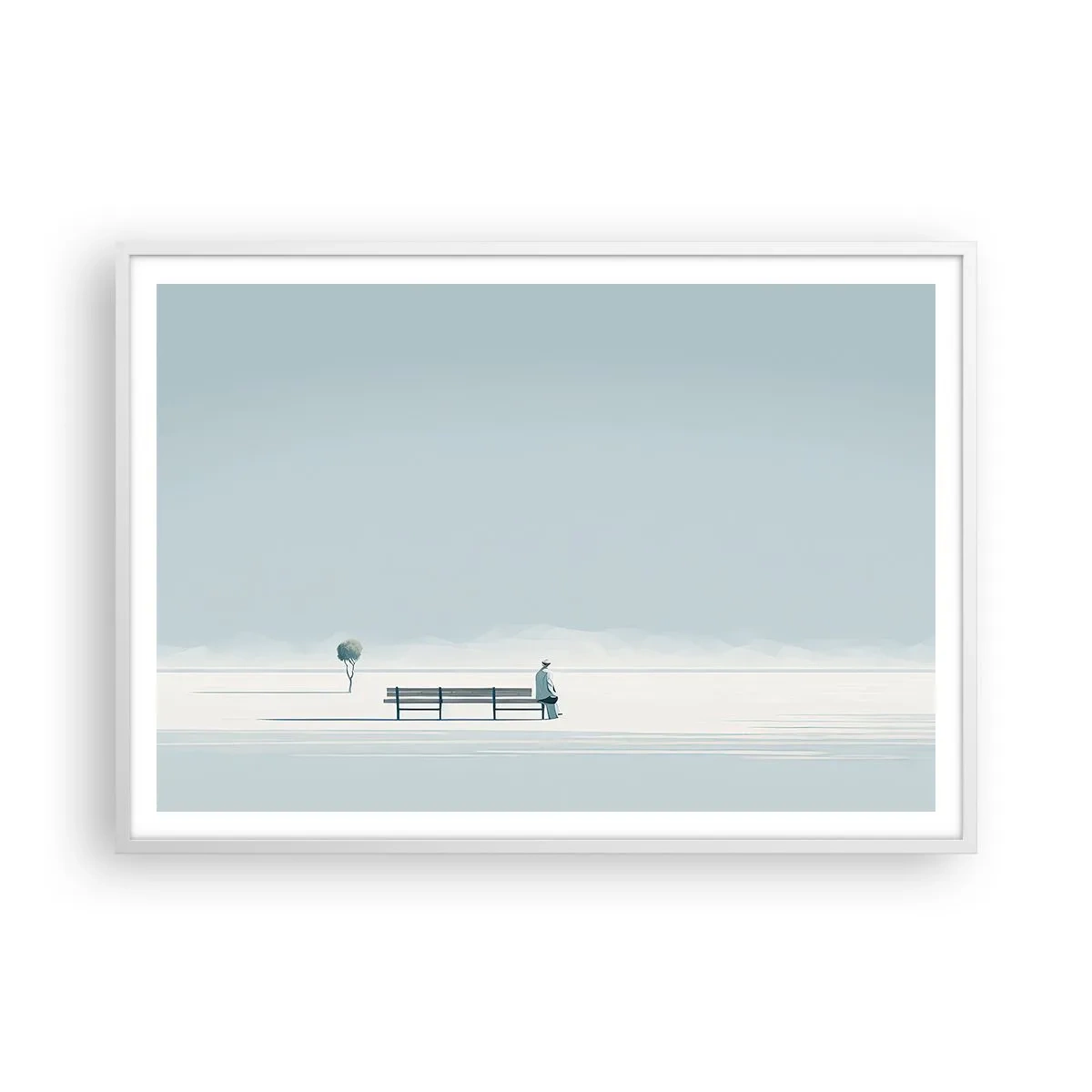 Plakát v bílém rámu - Ano, čekám. - 100x70 cm