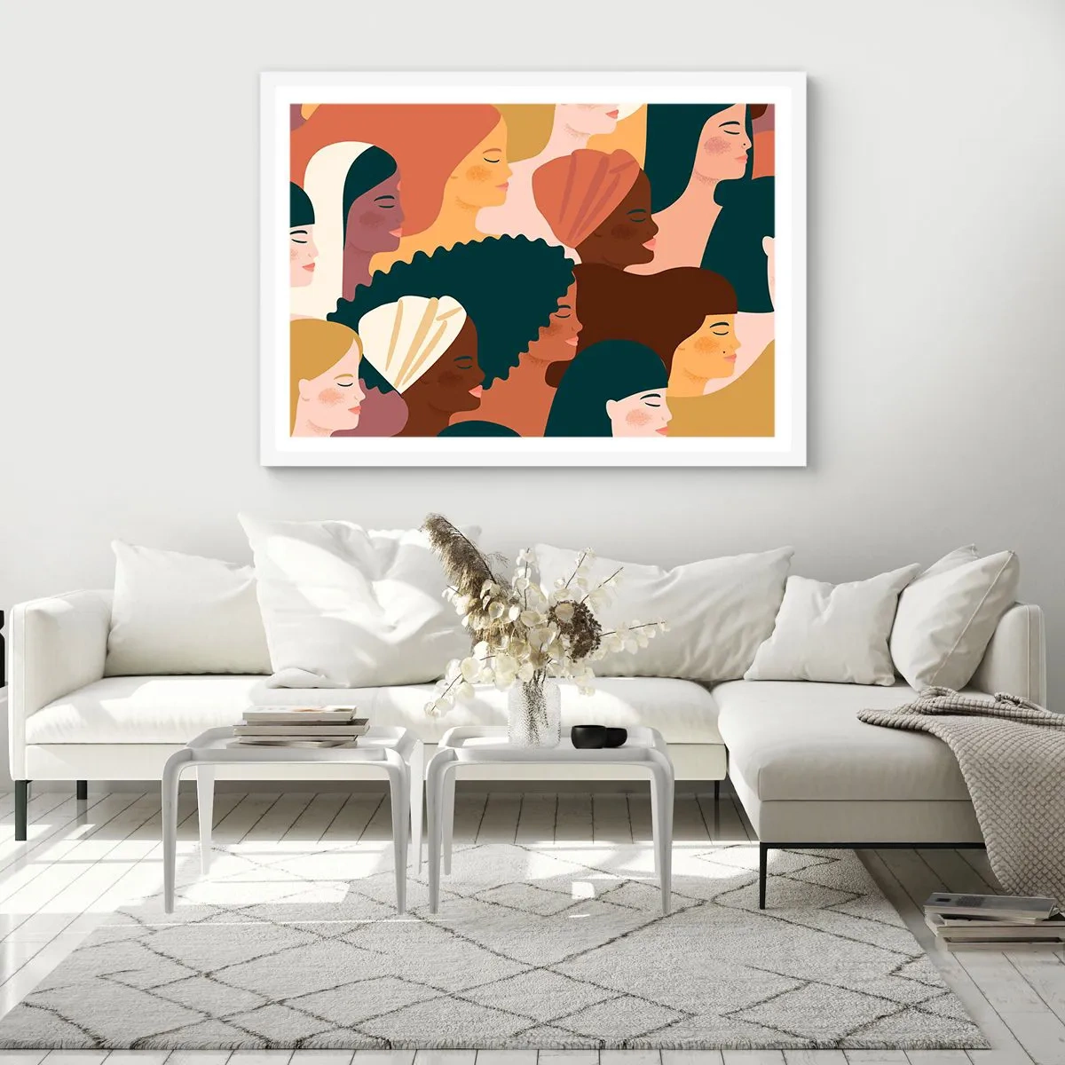 Plakát v bílém rámu - Pouze ženskost - 70x50 cm