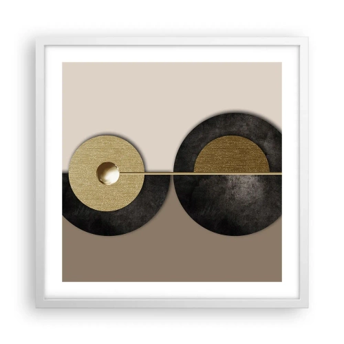 Plakát v bílém rámu - Variace kolem kruhu - 50x50 cm