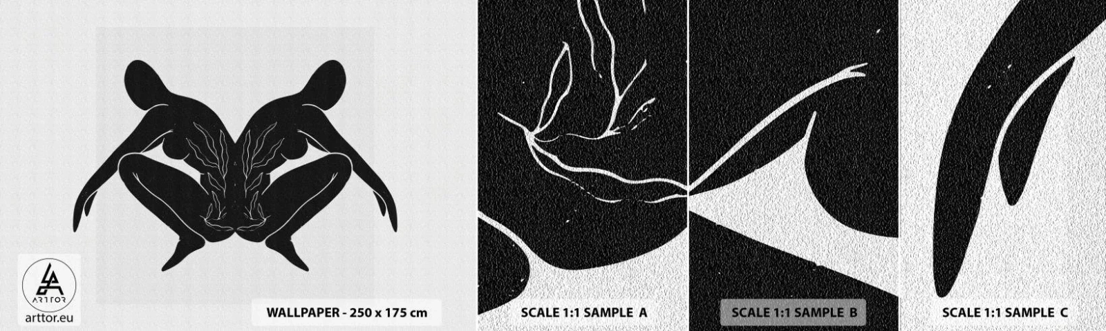 Vzor Fototapety Samolepicí Deluxe Sticker - Společná duše - Lidé, Minimalistický, Dvojčata - 100x30 cm