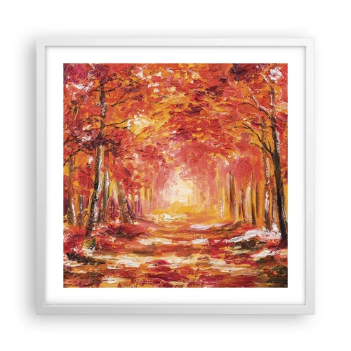 Plakát v bílém rámu - Měděný les - 50x50 cm
