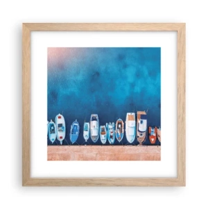Plakát v rámu světlý dub - V řadě za sebou - 30x30 cm