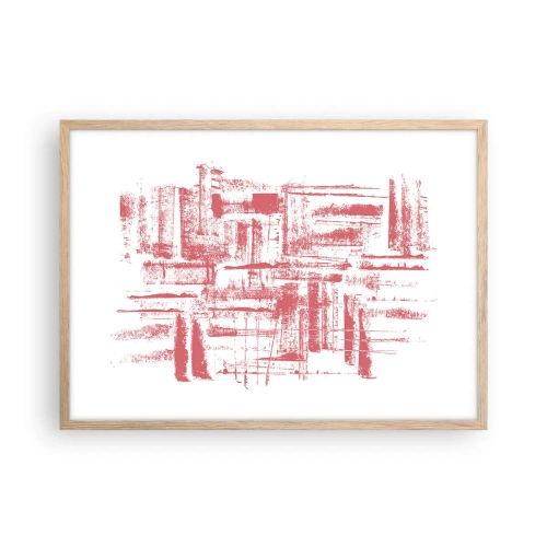 Plakát v rámu světlý dub - Červené město - 70x50 cm