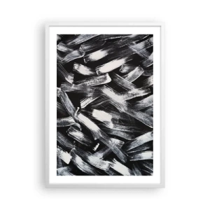 Plakát v bílém rámu - Abstrakce v industriálním duchu - 50x70 cm