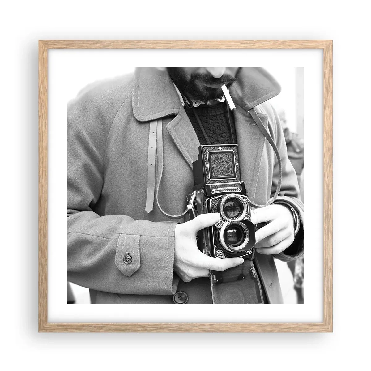 Plakát v rámu světlý dub - V retro stylu - 50x50 cm