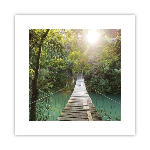 Plakát - Nad azurovou vodou do azurového lesa - 30x30 cm