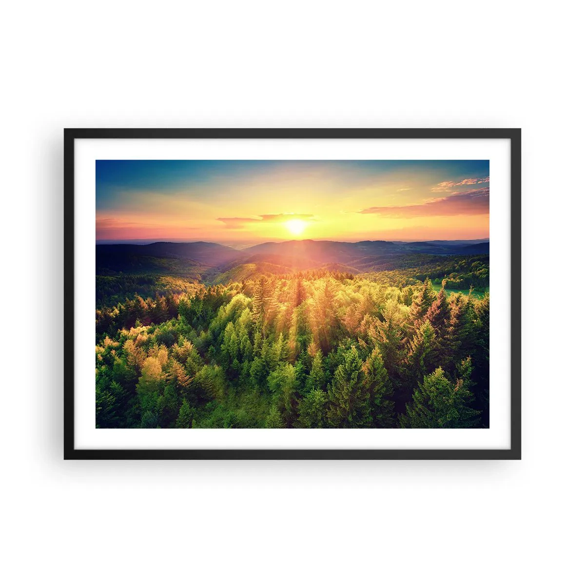 Plakát v černém rámu - Vrcholky a vrcholy - 70x50 cm