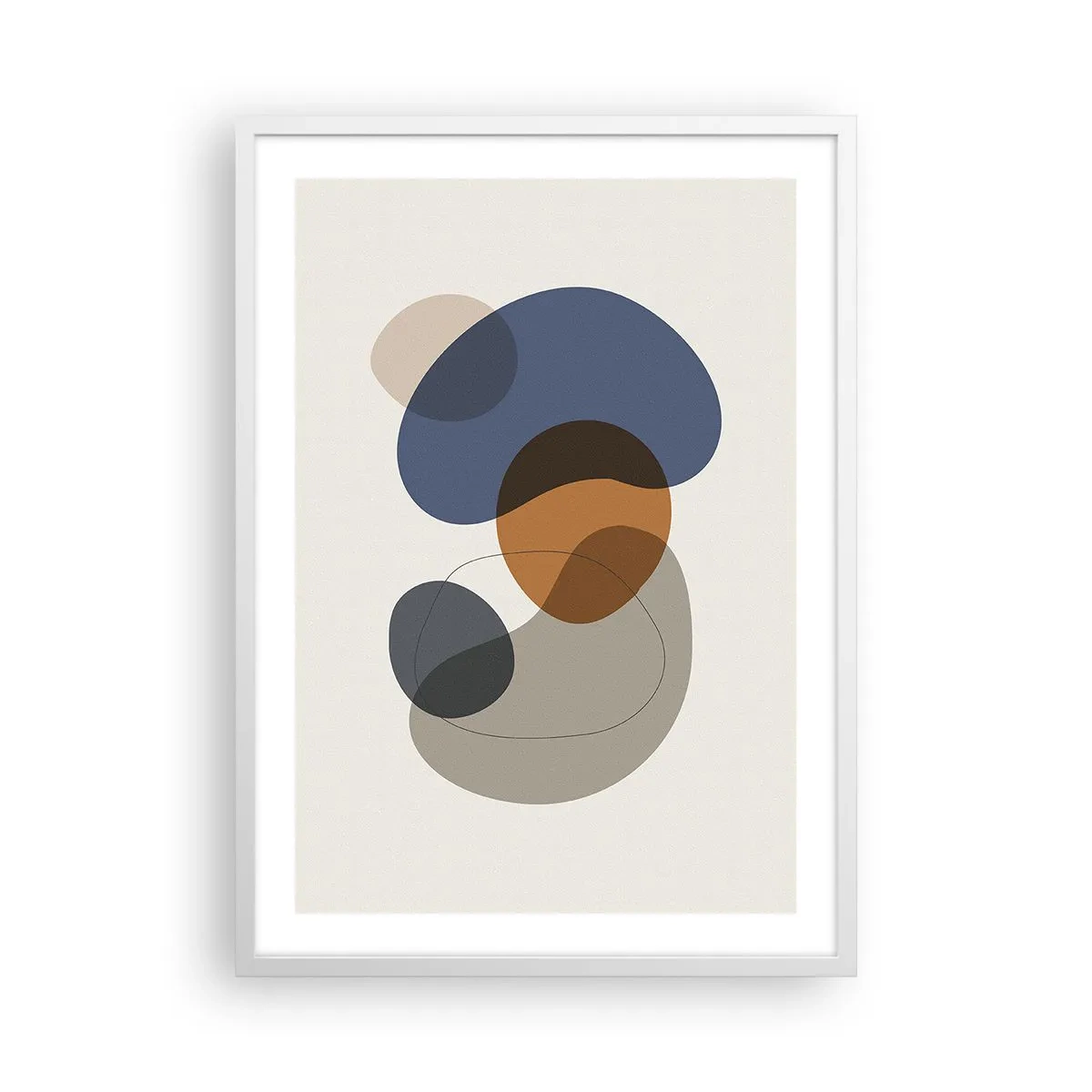 Plakát v bílém rámu - Kapky barev - 50x70 cm