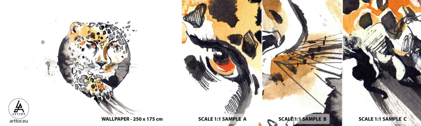 Fototapeta Vzorek Standard Eco - Dravá krása - Zvířata, Panter, Příroda - 100x30 cm