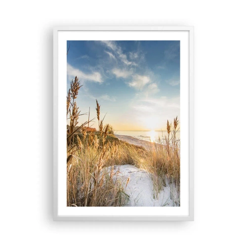 Plakát v bílém rámu - Severní pláž - 50x70 cm