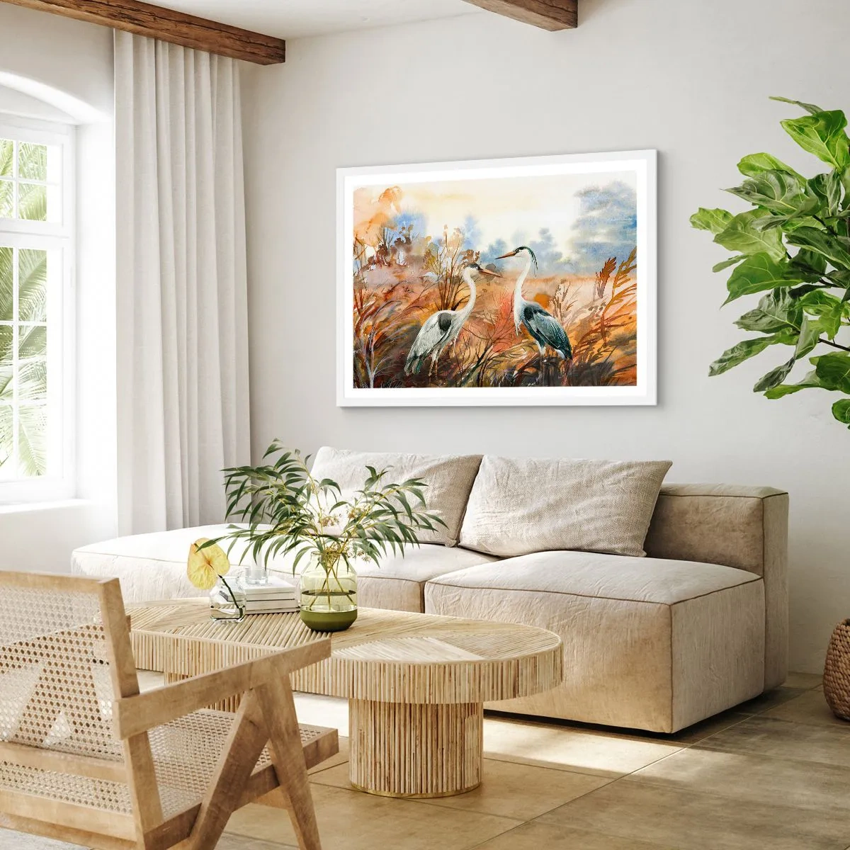 Plakát v bílém rámu - Kam na podzim? - 91x61 cm