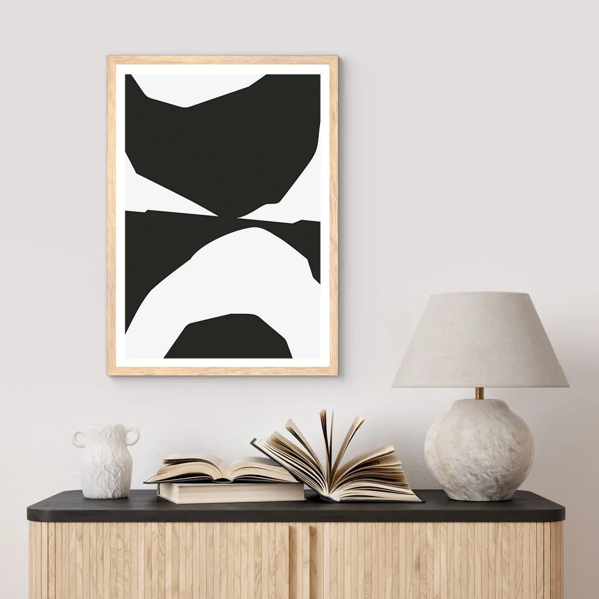 Plakát v rámu světlý dub - Positive-negative - 30x40 cm