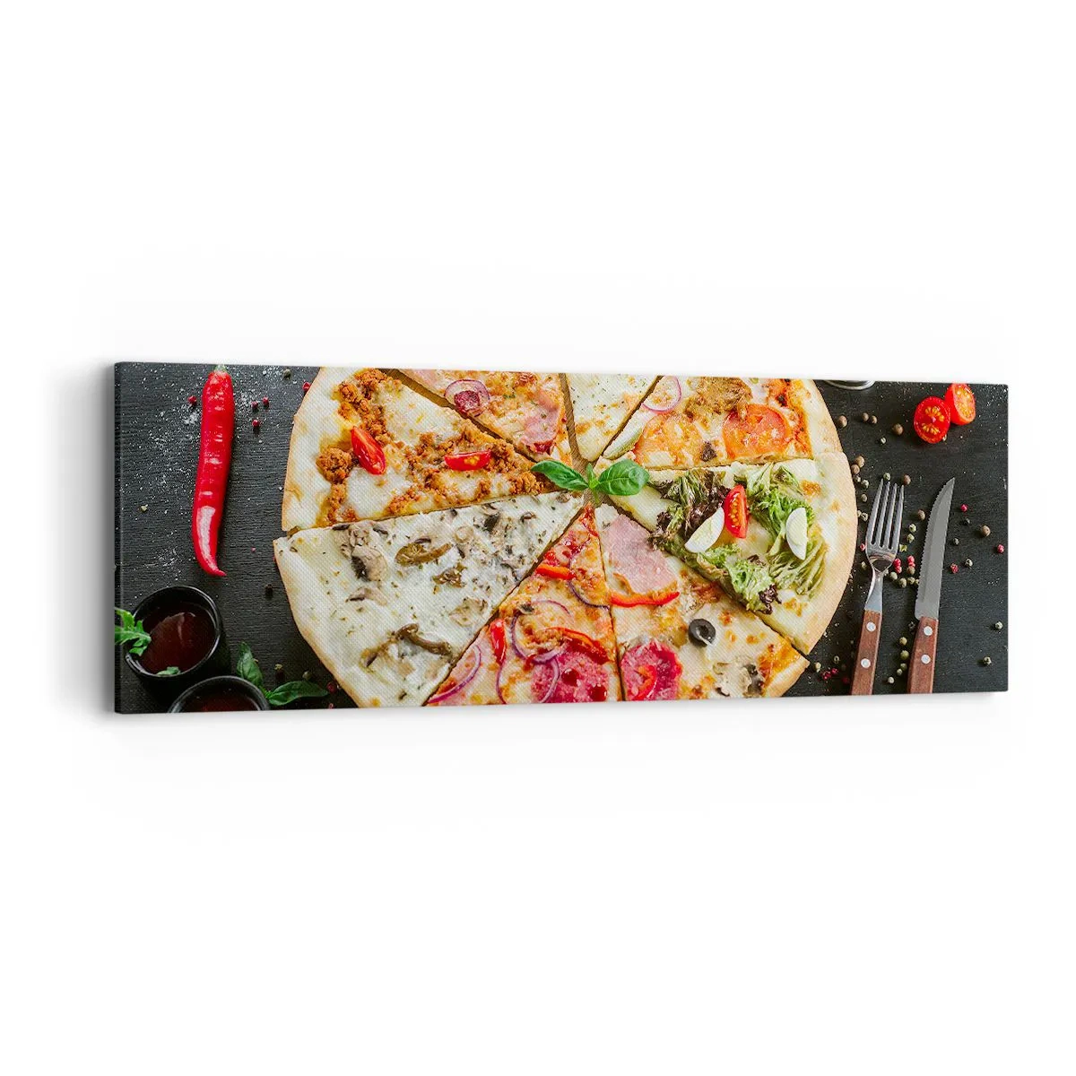 Obraz na plátně - Vějíř chutí - 90x30 cm