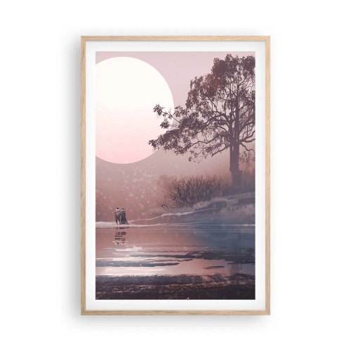 Plakát v rámu světlý dub - Noční zázraky - 61x91 cm