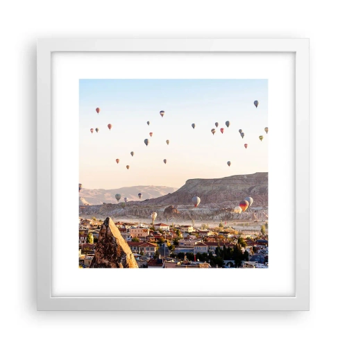 Plakát v bílém rámu - Jako lodě na obloze - 30x30 cm