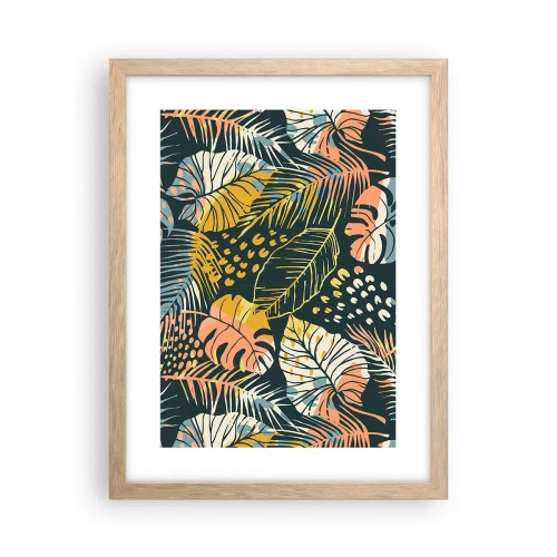 Plakát v rámu světlý dub - Listová fantazie - 30x40 cm