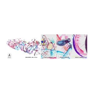 Vzor Fototapety Premium Canvas - Sjezd Antimoto klubu - Jízdní kolo, Abstrakce, Grafika - 100x30 cm