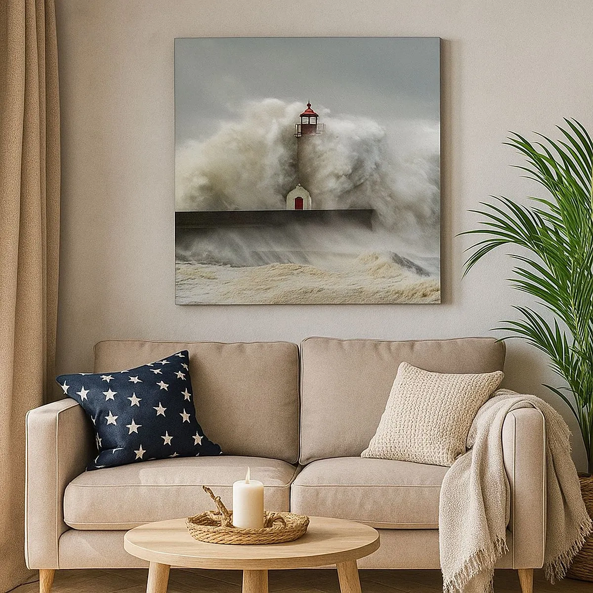 Obraz na plátně - Hněv oceánu - 30x30 cm