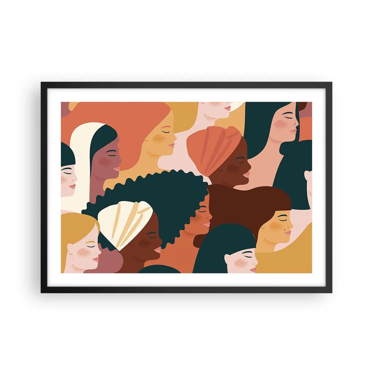 Plakát v černém rámu - Pouze ženskost - 70x50 cm