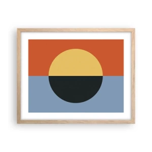 Plakát v rámu světlý dub - Kompozice tepla a chladu - 50x40 cm