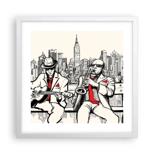 Plakát v bílém rámu - Newyorská improvizace - 40x40 cm