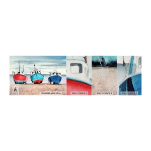 Vzor Fototapety Premium Canvas - Připravené na úlovek - Námořní, Pobřeží, Rybářské frézy - 100x30 cm