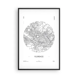 Plakát v černém rámu - Anatomie Florencie - 61x91 cm