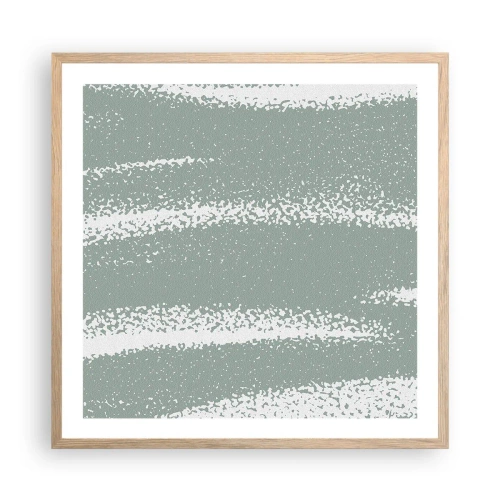 Plakát v rámu světlý dub - Abstrakce v zimním stylu - 60x60 cm