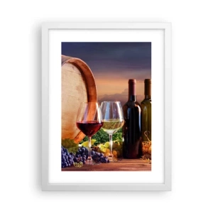 Plakát v bílém rámu - Tady má život chuť - 30x40 cm