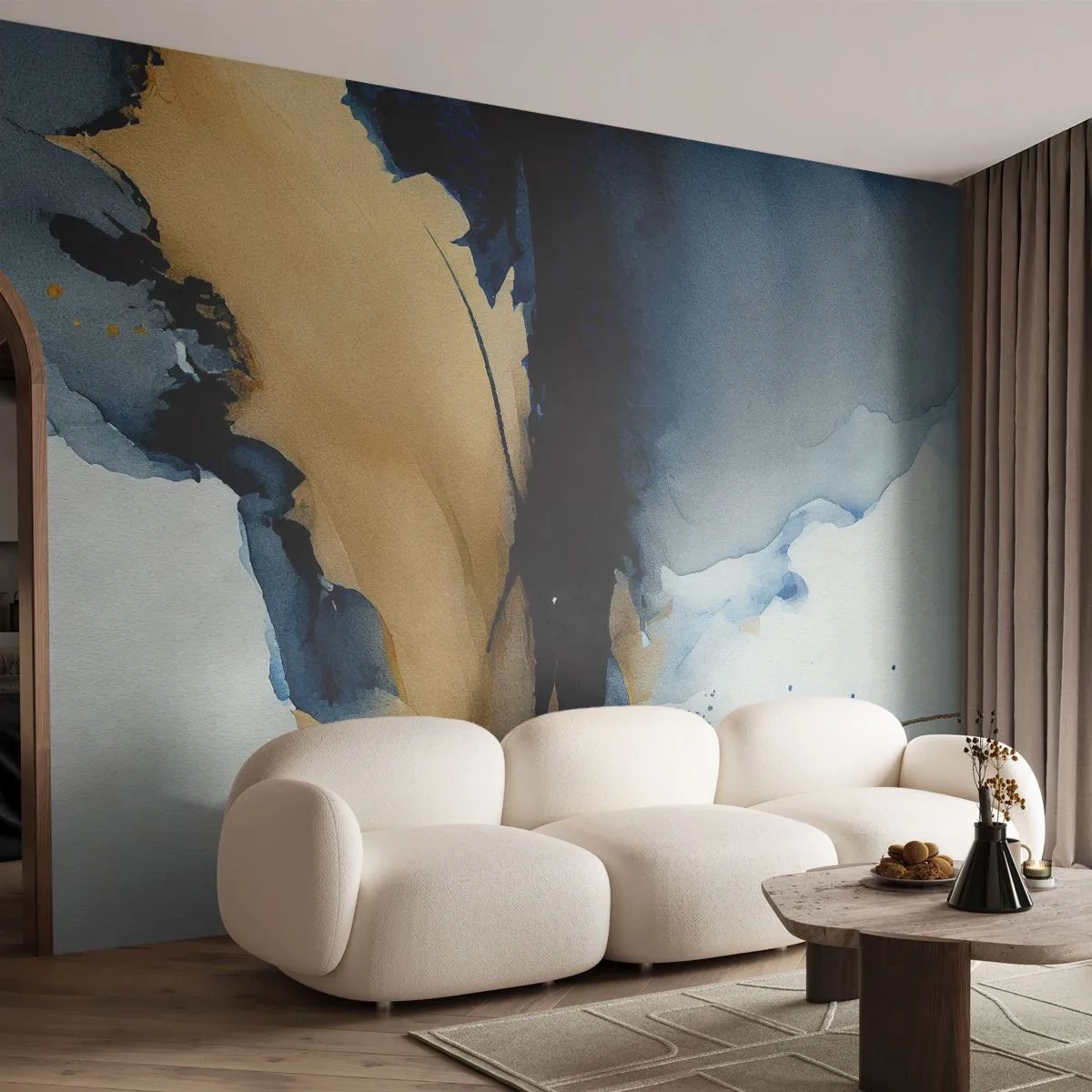 Fototapeta Premium Sand - Za závojem - Abstrakce, Inkoust, Kus - 500x350 cm