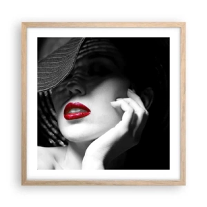 Plakát v rámu světlý dub - Studie v šarlatové - 50x50 cm