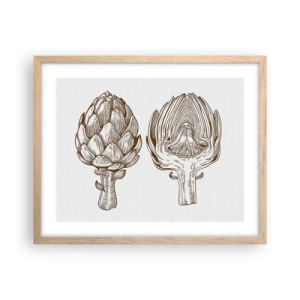 Plakát v rámu světlý dub - Hodiny anatomie - 50x40 cm