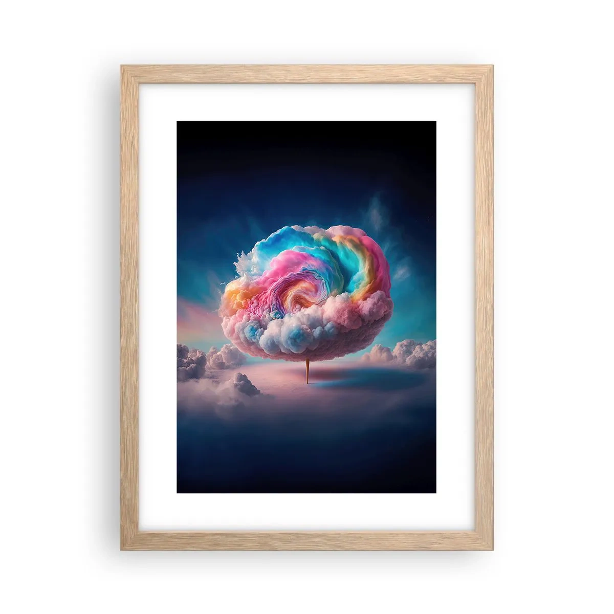 Plakát v rámu světlý dub - Sen o zábavním parku - 30x40 cm