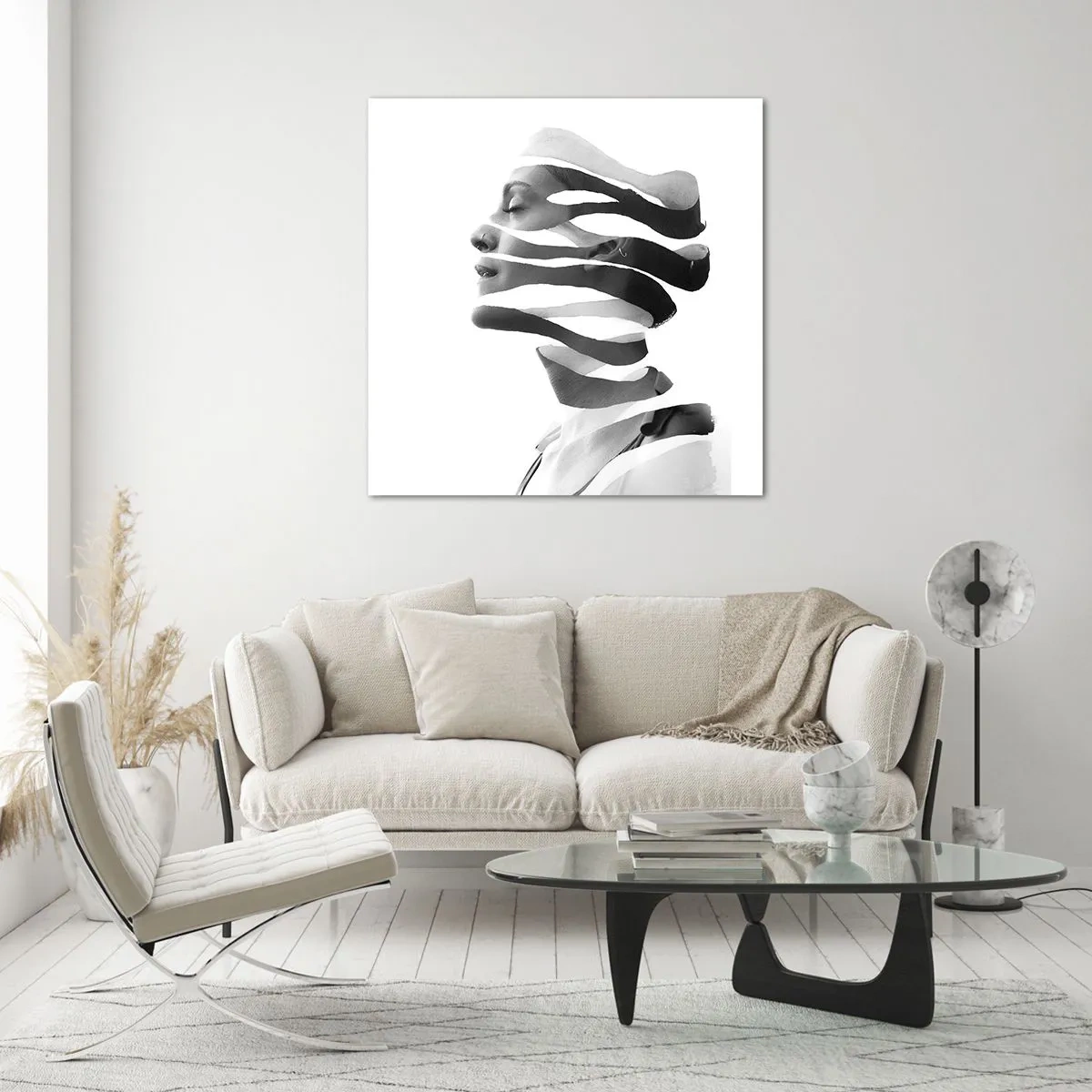 Obraz na skle - Surrealistický portrét - 50x50 cm