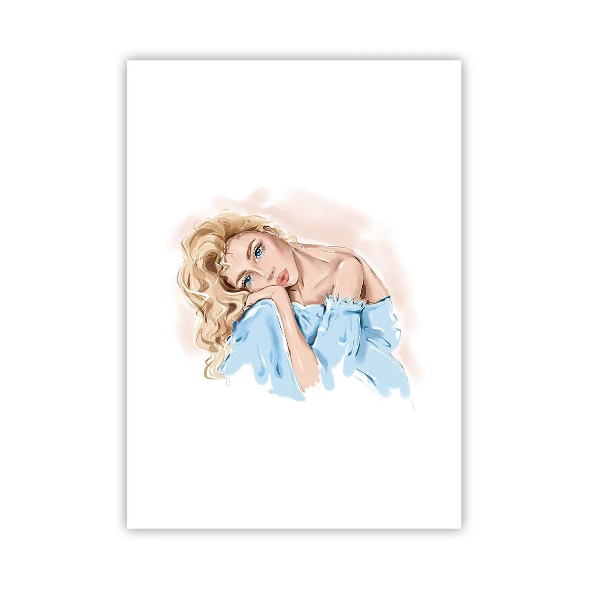 Plakát - Zasněná v modré - 50x70 cm