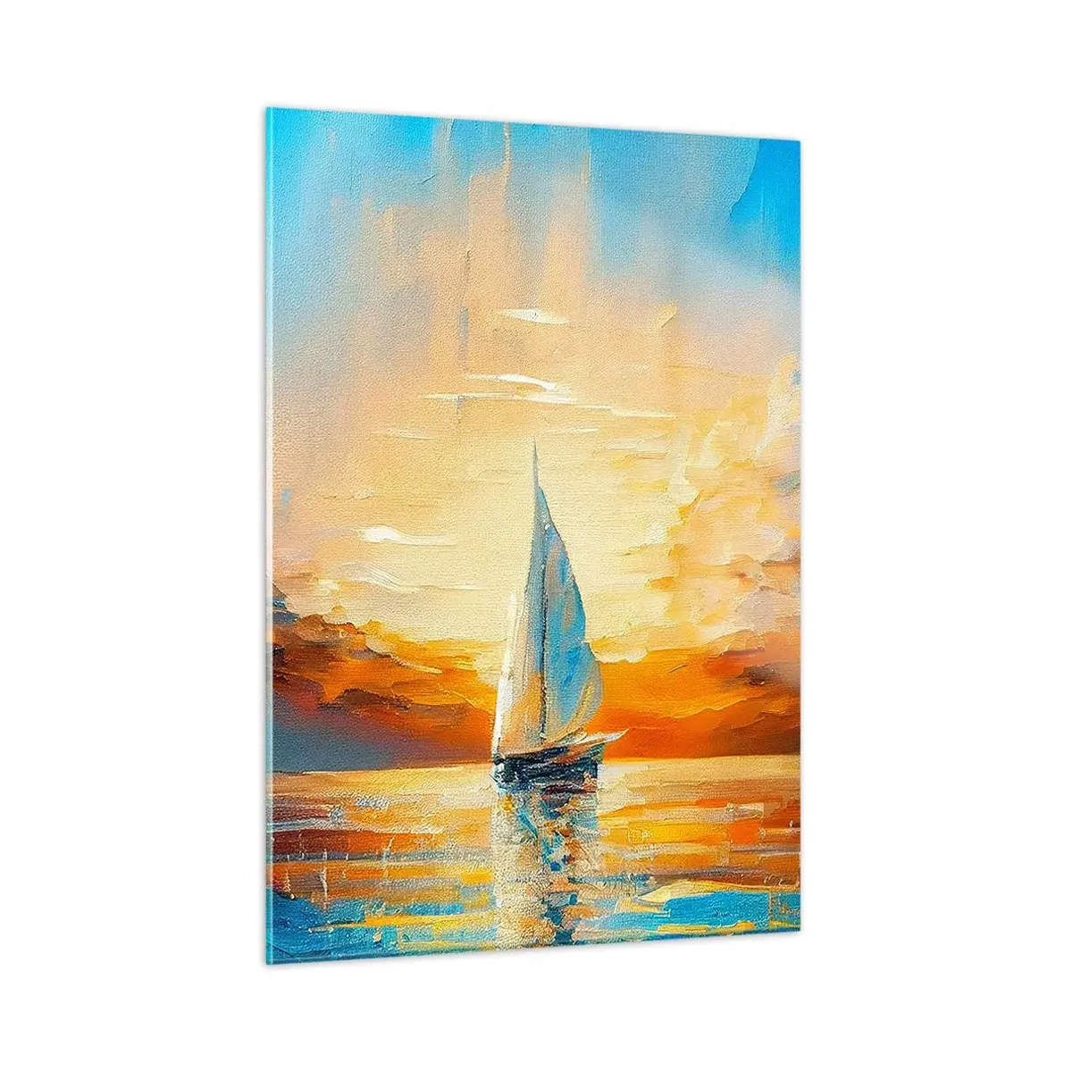 Obraz na skle - Plavba ve zlatě - 50x70 cm