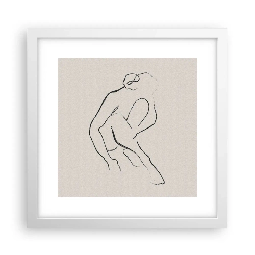 Plakát v bílém rámu - Intimní skica - 30x30 cm