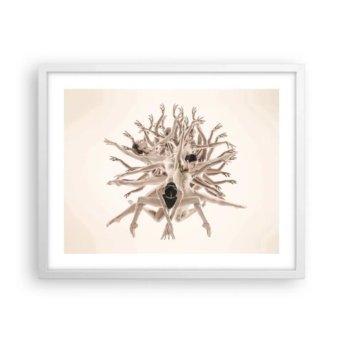 Plakát v bílém rámu - Rozkvět v tanci - 50x40 cm