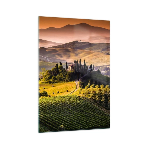 Obraz na skle - Arkádie - toskánská krajina - 70x100 cm