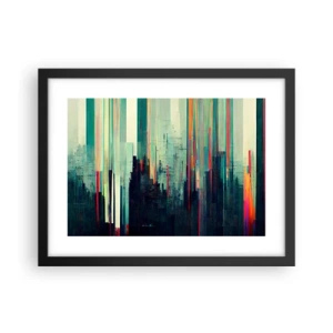 Plakát v černém rámu - Futuristické město - 40x30 cm