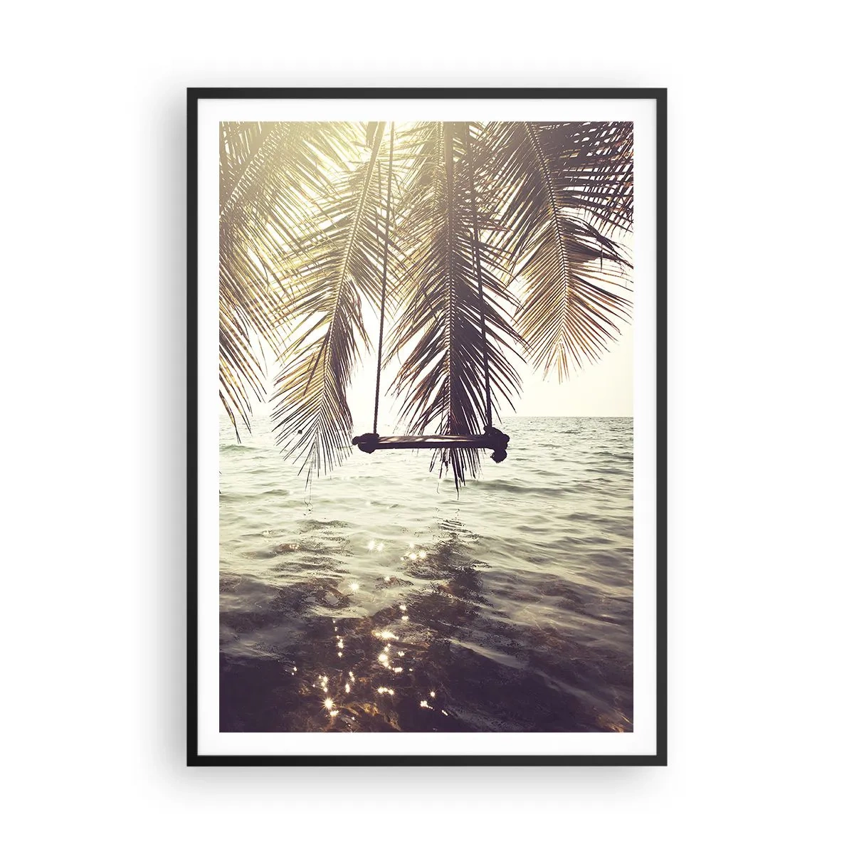 Plakát v černém rámu - Houpat se libovolně v oblacích - 70x100 cm