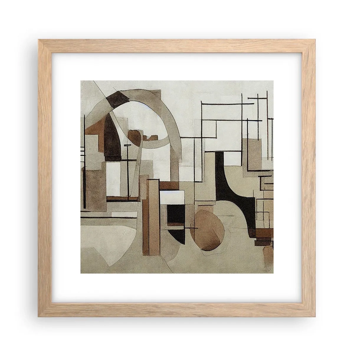 Plakát v rámu světlý dub - Městská krajina 2.0 - 30x30 cm