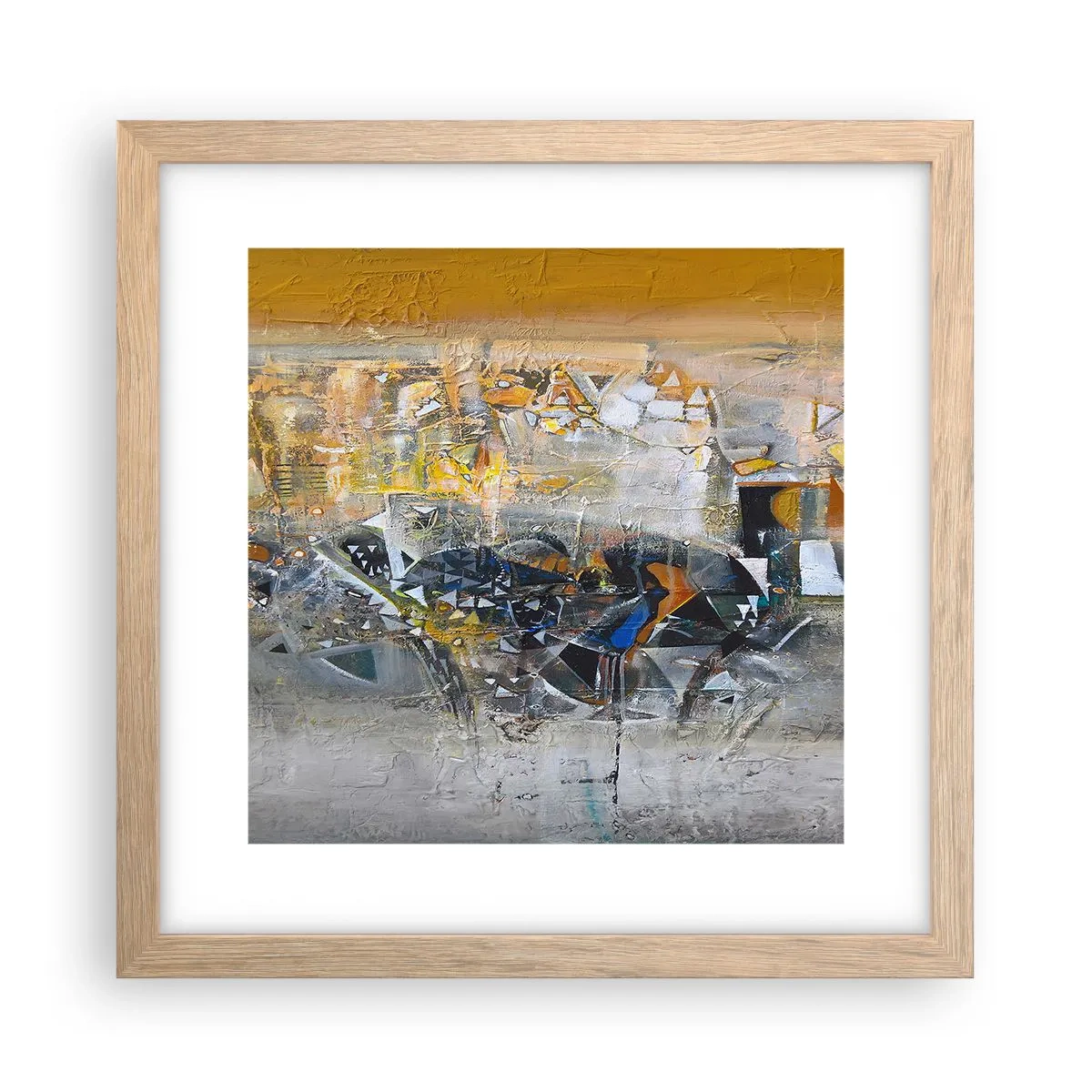 Plakát v rámu světlý dub - Všechno se podaří - 30x30 cm