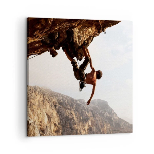 Obraz na plátně - Svět smrsknutý v ruce na sesuvu balvanu - 60x60 cm