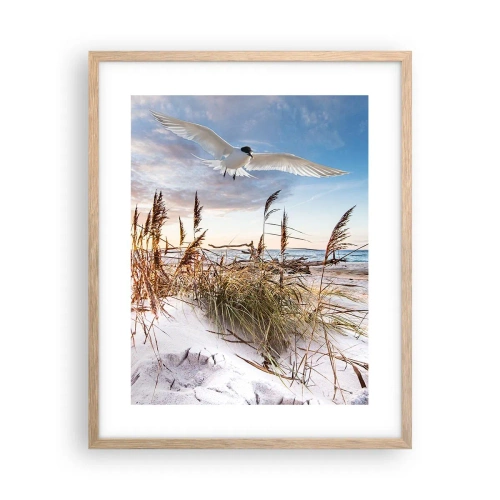 Plakát v rámu světlý dub - Vítr od moře - 40x50 cm