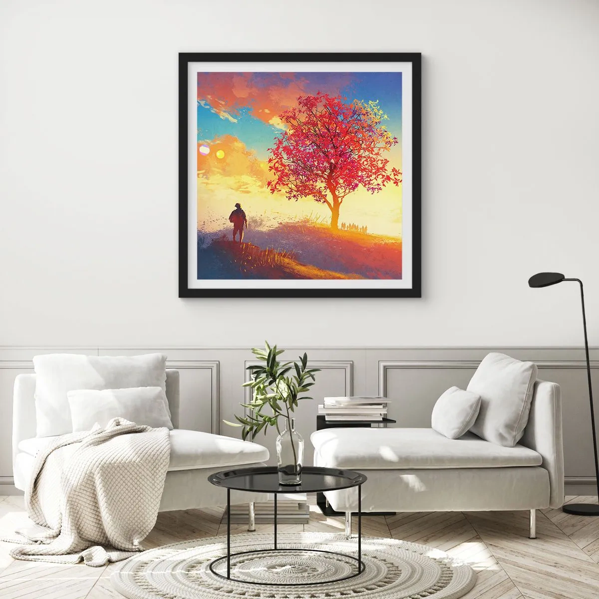 Plakát v černém rámu - Poutník u cíle - 60x60 cm