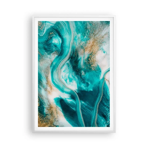 Plakát v bílém rámu - Řeka zlata - 70x100 cm