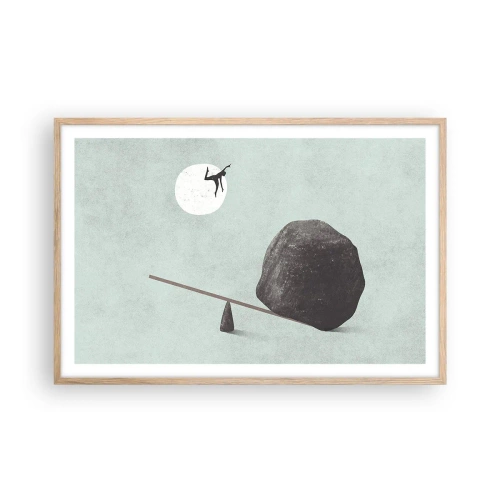 Plakát v rámu světlý dub - Splněný sen - 91x61 cm